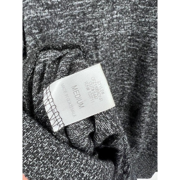 HARLOWE & GRAHAM Womens Medium Dark Gray Space Dye Hoodie Rayon Knit Sweatshirt - Picture 5 of 6